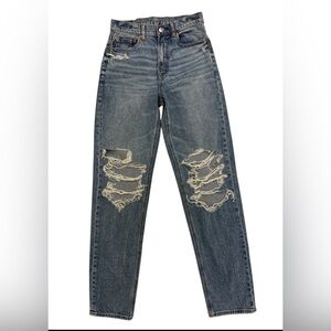 American Eagle Outfitters Ripped Blue Boyfriend Jeans Size 2